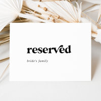 Modern Black Typography Reserved Sign