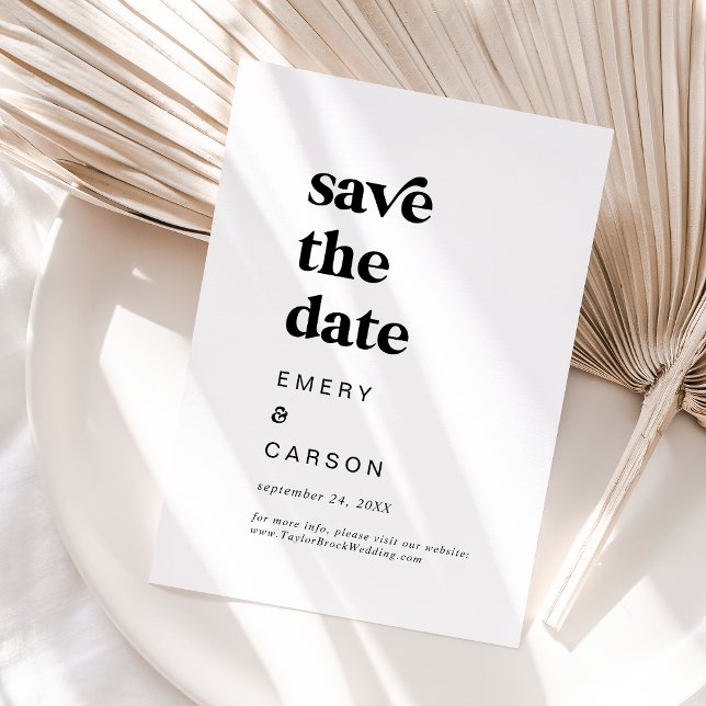 Modern Black Typography Save the Date (Creator Uploaded)