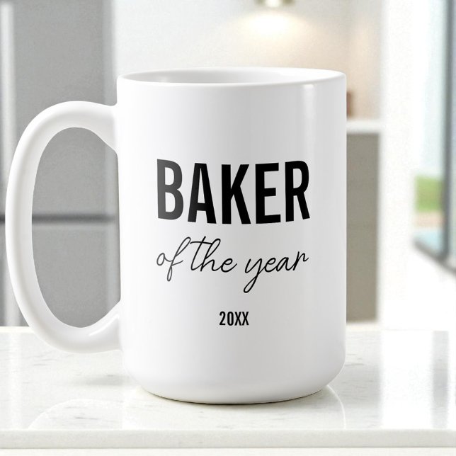 Modern Black Typography Simple Personalized Baker Coffee Mug (Modern Black Typography Simple Personalized Baker Coffee Mug)