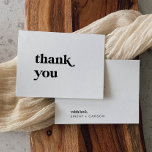 Modern Black Typography Thank You Card<br><div class="desc">This modern black typography thank you card is perfect for a simple wedding. The black and white minimalist design features a retro yet contemporary font with a unique rustic bohemian feel. Perfect for any season. Keep it minimal, as is, or add your own graphics and artwork. Personalize the back of...</div>