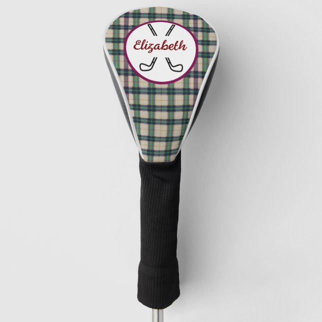 Modern Black Watch Tartan Plaid Classic Blue  Golf Head Cover (Front)