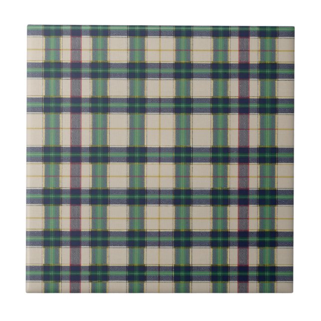 Modern Black Watch Tartan Plaid Classic Blue  Tile (Front)