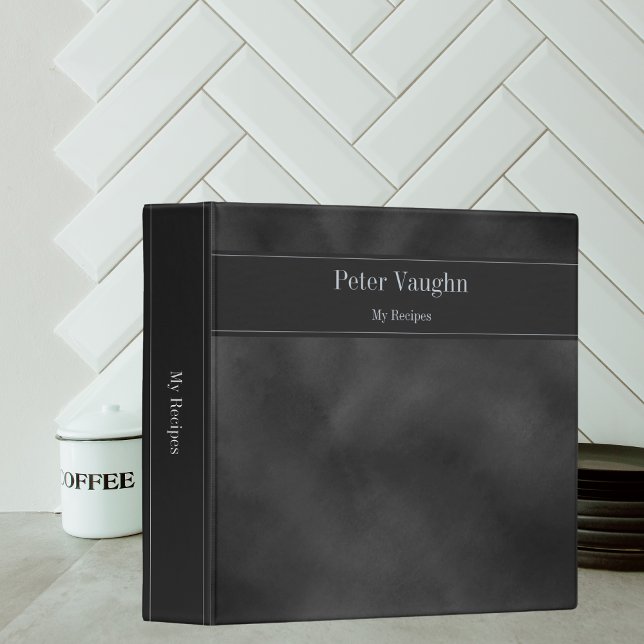 Modern Black Watercolor Family Recipes Binder (Creator Uploaded)