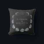 Modern Black Watercolor Moon Phases Wedding Custom Throw Pillow<br><div class="desc">Modern Black Watercolor Moon Phases Celestial Wedding Custom Throw Pillow</div>