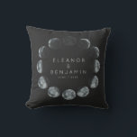 Modern Black Watercolor Moon Phases Wedding Custom Throw Pillow<br><div class="desc">Modern Black Watercolor Moon Phases Celestial Wedding Custom Throw Pillow</div>