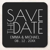 Modern Black Wedding Save the Date