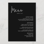 Modern Black Wedding Table Menu Cards Flat Menu<br><div class="desc">Modern Black Wedding Table Menu Cards Flat Menu</div>