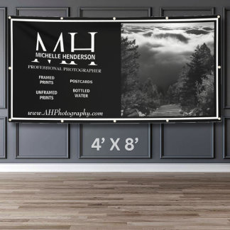 Modern Black & White 1 Image Photography Booth Banner