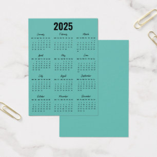 Modern Black White 2025 Calendar Full Year View