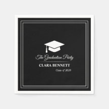 Modern Black & White 2026 Grad Napkins