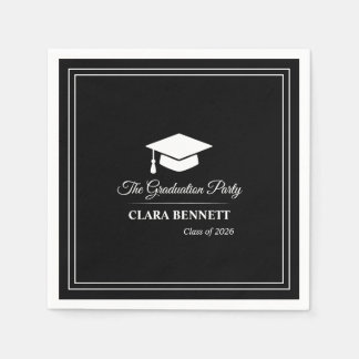 Modern Black & White 2026 Grad Napkins