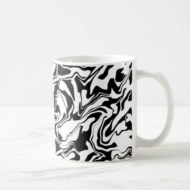 Modern Black & White Abstract Art  Coffee Mug (Right)