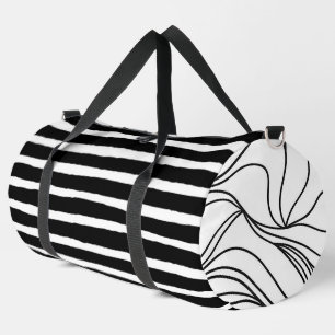 “Modern Black & White Abstract” Duffle Bag