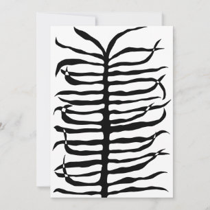 Modern Black White Abstract Palm Frond Tropical  Save The Date