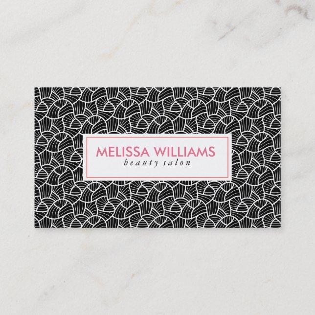 Modern Black & White Abstract Pattern Business Card (Front)