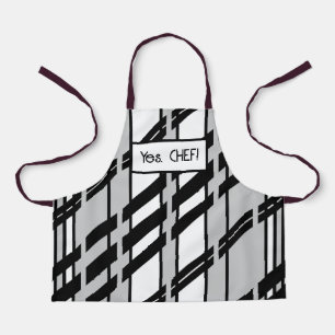 Modern Black White Abstract Skyline Pattern Apron