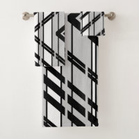 Modern Black White Abstract Skyline Pattern