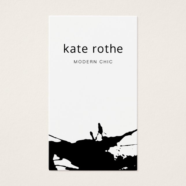 Modern Black White Abstract Splatter (Front)