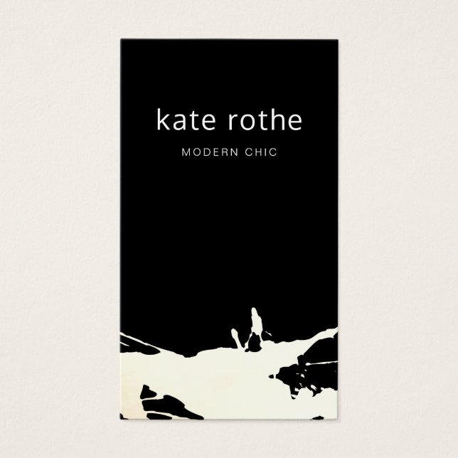 Modern Black White Abstract Splatter (Front)