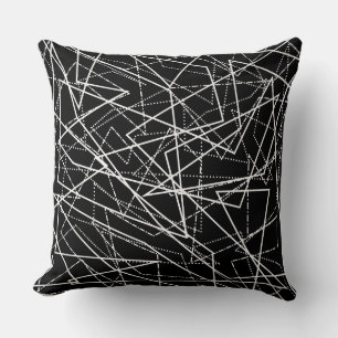Modern Black & White Abstract Throw Pillow