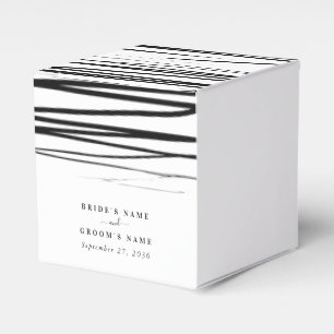Modern Black White Abstract Wedding Favour Favor Box