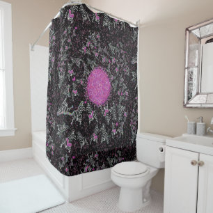 Modern black white and pink disco zebra