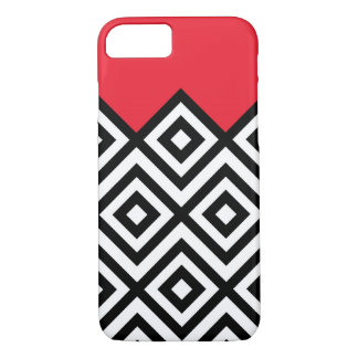 Modern Black White and Red Chevron Pattern Case-Mate iPhone Case