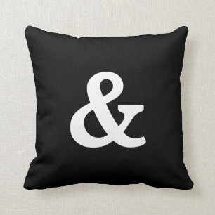 Modern Black & White & (and sign) Button Throw Pillow