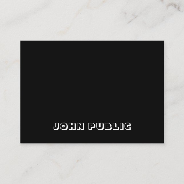 Modern Black White B&W Elegant Minimalist Template Business Card (Front)