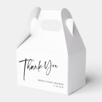 Modern Black & White Baby Shower Thank You Favor Box