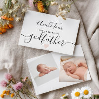 Modern black white be my godfather baptism