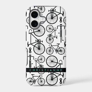 Modern Black & White Bicycle Pattern
