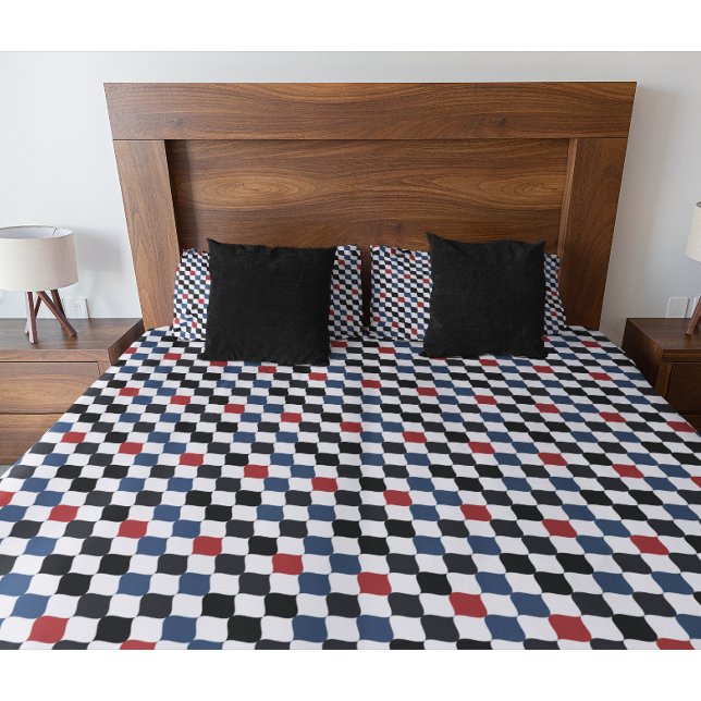 Modern Black White Blue Orange Flag Pattern Pillowcase (Creator Uploaded)