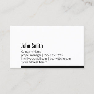 Modern Black & White Bold Border Business Card