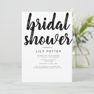Modern Black White Bridal Shower Invitation