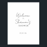 Modern Black White Bridal Shower Welcome Sign<br><div class="desc">Welcome guests to your bridal shower with this modern black and white welcome sign. Featuring a sleek and clean design, this sign adds a polished and inviting touch to your event. Personalize it with the bride’s name, shower date, or a special message for a cohesive and elegant look. Perfect for...</div>