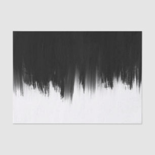 Modern Black White Brush strokes Design Tissue Paper