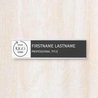 Modern Black White Business Door Sign