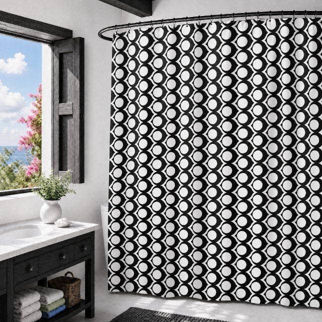 Modern Black White Circle Lattice Pattern (Creator Uploaded)