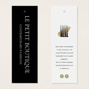 Modern Black White Clothing Store Hang Tag