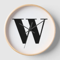 Modern black white custom monogram initial letter