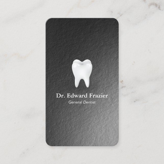 Modern Black White Dental Care Dentist Appointment Card (Front)