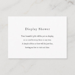 Modern Black White Display Shower Card