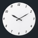 Modern Black White Elegant Custom Colour Gift 2023 Large Clock<br><div class="desc">Printed in classy black and white custom colour background! You may customize as you wish!</div>