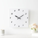Modern Black White Elegant Custom Colour Gift 2023 Square Wall Clock<br><div class="desc">Printed in classy black and white custom colour background! You may customize as you wish!</div>