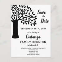 Modern Black & White Family Reunion Save the Date