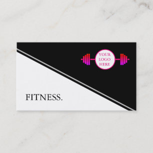 Modern Black & White Fitness Business Card