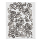 Modern Black White Floral Watercolor Art