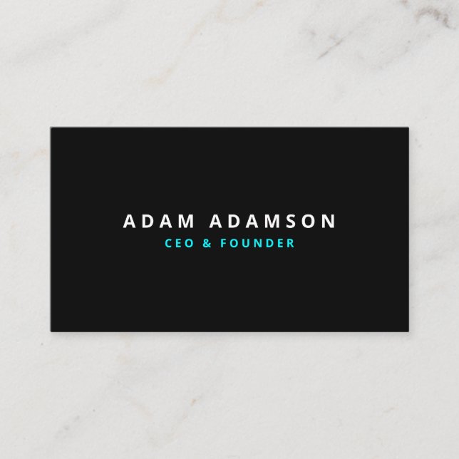 Modern Black & White Founder Ceo Business Card (Front)