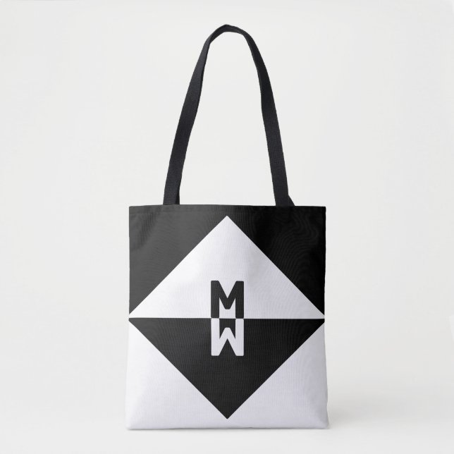 Modern Black & White Geometric Shapes Tote Bag (Front)